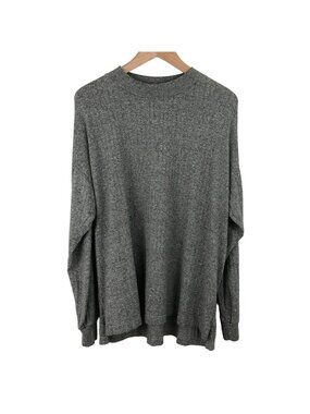 Sauce by Berne Mens Size MED Gray Ribbed Long Sleeve Mock Neck Shirt